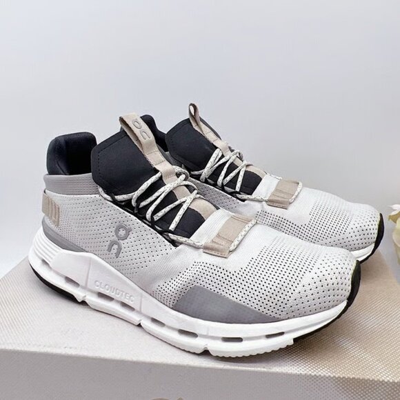ON Running Cloud Cloudnova Women's White Sand Running Sneakers - Picture 1 of 6